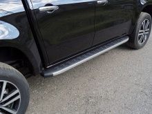 Пороги алюминиевые с пластиковой накладкой (карбон серые) 1920 мм. - Mercedes X-Class - Пороги