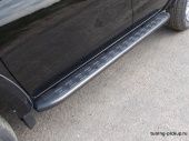 Пороги алюминиевые с пластиковой накладкой (карбон серые) 1820 мм - Fiat FullBack - Пороги