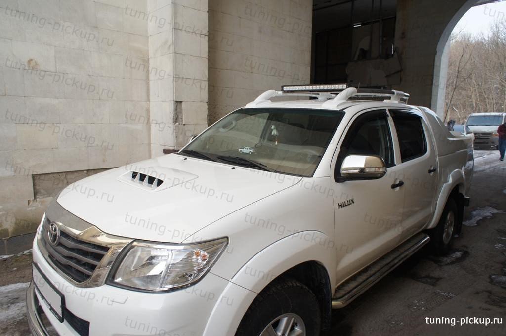 Рейлинги из алюминиевых труб Maxport White/Chrome - Toyota Hilux 2011-2015 - Багажник на крышу