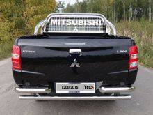 Защитная дуга в кузов и защита заднего стекла 75х42 мм (для кузова) - Mitsubishi L200 2015-2023 - Защитные дуги в кузов