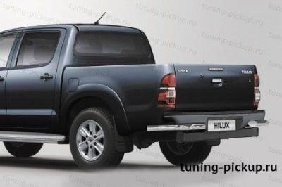 Защита задняя уголки d 76 (компл 2 шт.) - Toyota Hilux 2011-2015 - Защита заднего бампера - 