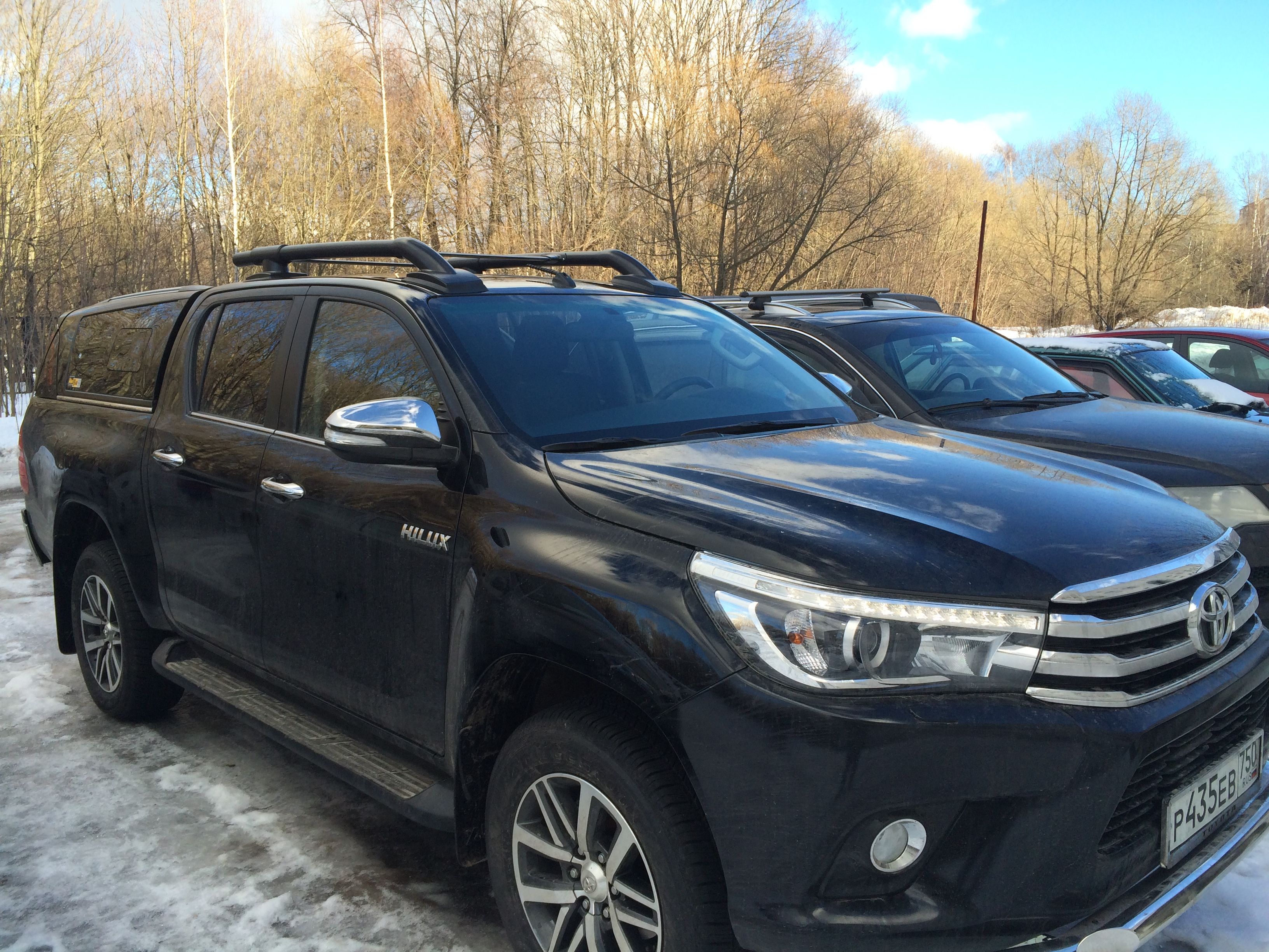 Рейлинги из алюминиевых труб Maxport Black - Toyota Hilux 2015-2024 - Рейлинги