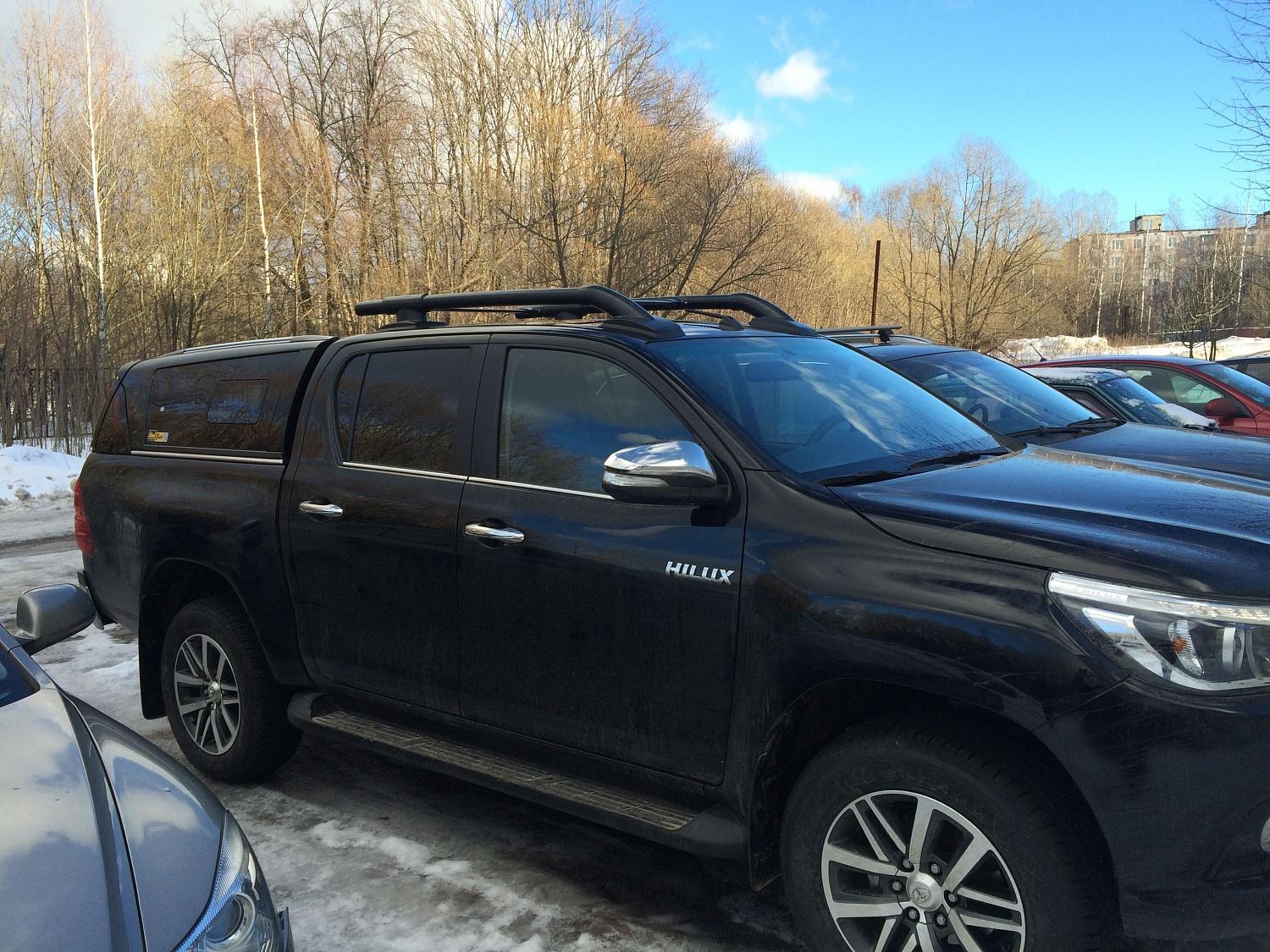 Рейлинги из алюминиевых труб Maxport Black - Toyota Hilux 2015-2024 - Рейлинги - 