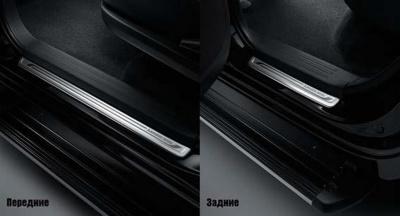 Накладки на пороги двери - Mitsubishi L200 2015-2024 - Хромированные накладки  - 